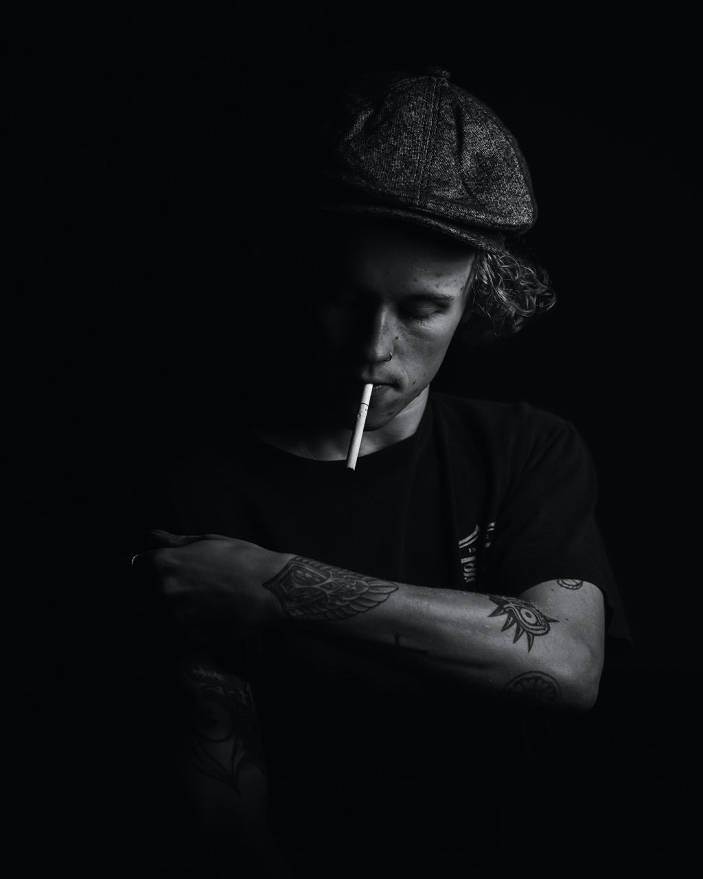 Shadowed Smoker Portrait